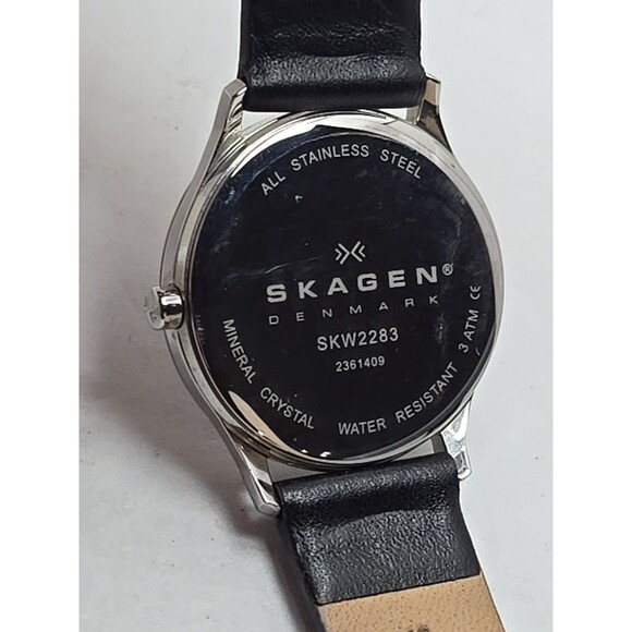 Skagen Jorn SKW2283 Womens 30mm Black Dial Leather Quartz New Battery Watch Slim - Picture 12 of 12